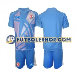 Primera Equipación del Costa Rica Portero 2024 Azul Manga Corta para Niño (Camiseta y pantalón)