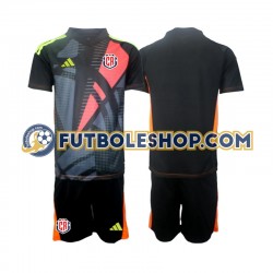 Tercera Equipación del Costa Rica Portero 2024 Negro Manga Corta para Niño (Camiseta y pantalón)