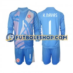 Primera Equipación del Costa Rica Portero Keylor Navas 1 2024 Azul ML para Niño (Camiseta y pantalón)