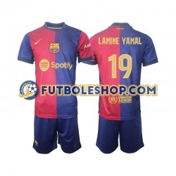 Primera Equipación del FC Barcelona UCL Font Lamine Yamal 19 2024-2025 Manga Corta para Niño (Camiseta y pantalón)