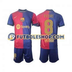 Primera Equipación del FC Barcelona UCL Font PEDRI 8 2024-2025 Manga Corta para Niño (Camiseta y pantalón)