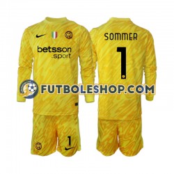 Segunda Equipación del Inter Milan Portero Yann Sommer 1 2024-2025 ML para Niño (Camiseta y pantalón)