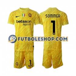 Segunda Equipación del Inter Milan Portero Yann Sommer 1 2024-2025 Manga Corta para Niño (Camiseta y pantalón)