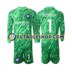 Primera Equipación del Inter Milan Portero Yann Sommer 1 2024-2025 ML para Niño (Camiseta y pantalón)