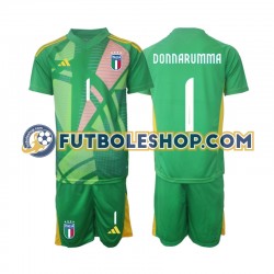 Segunda Equipación del Italia Portero Donnarumma 1 Euro 2024 Manga Corta para Niño (Camiseta y pantalón)