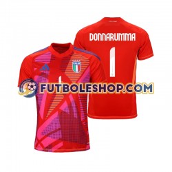 Tercera Equipación del Italia Portero Gianluigi Donnarumma 1 Euro 2024 Rojo Manga Corta para Hombre