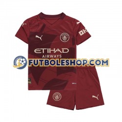 Tercera Equipación del Manchester City 2024-2025 Manga Corta para Niño (Camiseta y pantalón)