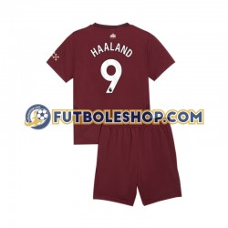 Tercera Equipación del Manchester City Erling Haaland 9 2024-2025 Manga Corta para Niño (Camiseta y pantalón)