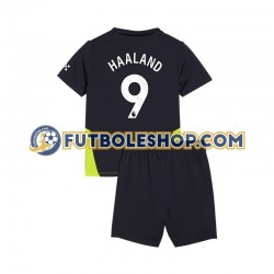 Segunda Equipación del Manchester City Haaland 9 2024-2025 Manga Corta para Niño (Camiseta y pantalón)