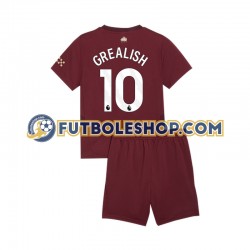 Tercera Equipación del Manchester City Jack Grealish 10 2024-2025 Manga Corta para Niño (Camiseta y pantalón)