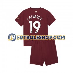Tercera Equipación del Manchester City Julian Alvarez 19 2024-2025 Manga Corta para Niño (Camiseta y pantalón)
