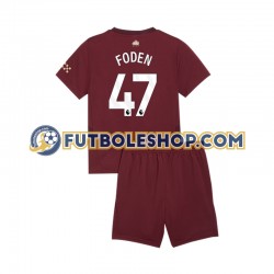 Tercera Equipación del Manchester City Phil Foden 47 2024-2025 Manga Corta para Niño (Camiseta y pantalón)