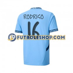Primera Equipación del Manchester City UCL Font RODRIGO 16 2024-2025 Manga Corta para Hombre