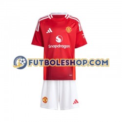 Primera Equipación del Manchester United 2024-2025 Rojo Manga Corta para Niño (Camiseta y pantalón)