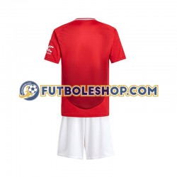 Primera Equipación del Manchester United 2024-2025 Rojo Manga Corta para Niño (Camiseta y pantalón)