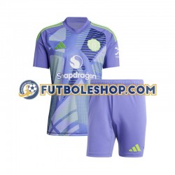 Primera Equipación del Manchester United Portero 2024-2025 Manga Corta para Niño (Camiseta y pantalón)