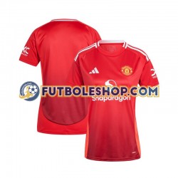Primera Equipación del Manchester United 2024-2025 Rojo Manga Corta para Mujer
