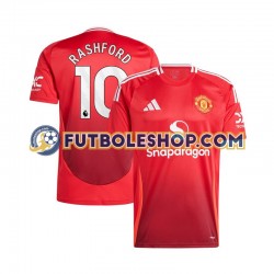 Primera Equipación del Manchester United Marcus Rashford 10 2024-2025 Rojo Manga Corta para Hombre
