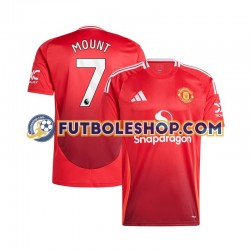 Primera Equipación del Manchester United Mason Mount 7 2024-2025 Rojo Manga Corta para Hombre