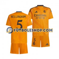 Segunda Equipación del Real Madrid BELLINGHAM 5 2024-2025 Manga Corta para Niño (Camiseta y pantalón)