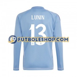 Primera Equipación del Real Madrid Portero Andriy Lunin 13 2024-2025 Azul ML para Hombre