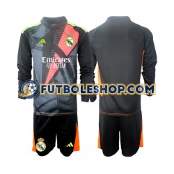 Segunda Equipación del Real Madrid Portero 2024-2025 Negro ML para Niño (Camiseta y pantalón)