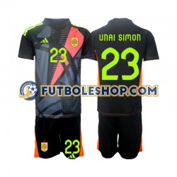 Segunda Equipación del España Portero Unai Simon 23 Euro 2024 Manga Corta para Niño (Camiseta y pantalón)