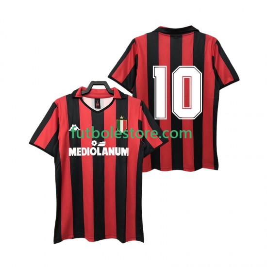 Primera Equipación del AC Milan 10 Retro 1988 1989 Manga Corta para Hombre Primera Equipación del AC Milan 10 Retro 1988 1989 Manga Corta para Hombre