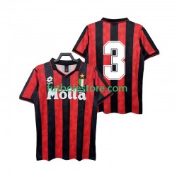 Primera Equipación del AC Milan 3 Retro 1993 1994 Manga Corta para Hombre