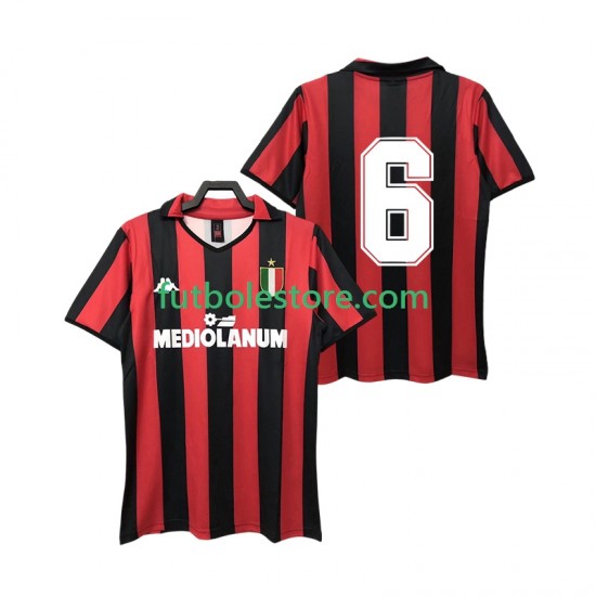 Primera Equipación del AC Milan 6 Retro 1988 1989 Manga Corta para Hombre Primera Equipación del AC Milan 6 Retro 1988 1989 Manga Corta para Hombre