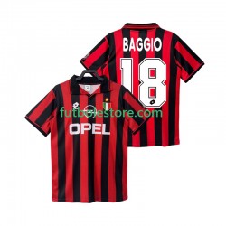 Primera Equipación del AC Milan BAGGIO 18 Retro 1996 1997 Manga Corta para Hombre