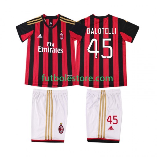 Primera Equipación del AC Milan BALOTELL 45 Retro 2013 2014 Manga Corta para Niño (Camiseta y pantalón) Primera Equipación del AC Milan BALOTELL 45 Retro 2013 2014 Manga Corta para Niño (Camiseta y pantalón)