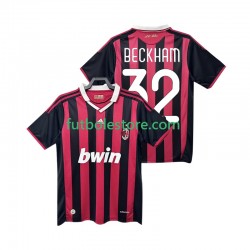 Primera Equipación del AC Milan BECKHAM 32 Retro 2009 2010 Manga Corta para Hombre