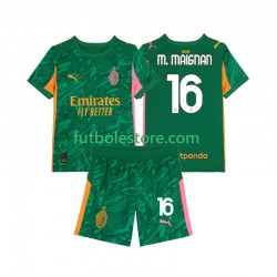 Segunda Equipación del AC Milan Portero Mike Maignan 16 2025-2026 Manga Corta para Niño (Camiseta y pantalón)