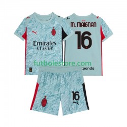 Primera Equipación del AC Milan Portero Mike Maignan 16 2025-2026 Manga Corta para Niño (Camiseta y pantalón)