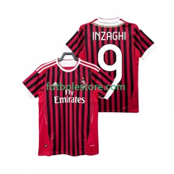 Primera Equipación del AC Milan INZAGHI 9 Retro 2011 2012 Manga Corta para Hombre