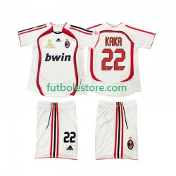 Segunda Equipación del AC Milan KAKA 22 Retro 2006 2007 Manga Corta para Niño (Camiseta y pantalón)