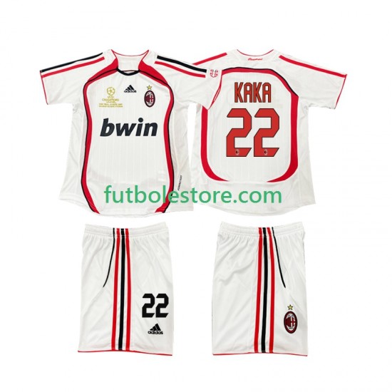 Segunda Equipación del AC Milan KAKA 22 Retro 2006 2007 Manga Corta para Niño (Camiseta y pantalón) Segunda Equipación del AC Milan KAKA 22 Retro 2006 2007 Manga Corta para Niño (Camiseta y pantalón)
