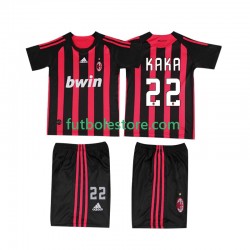 Primera Equipación del AC Milan KAKA 22 Retro 2008 2009 Manga Corta para Niño (Camiseta y pantalón)