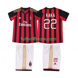 Primera Equipación del AC Milan KAKA 22 Retro 2013 2014 Manga Corta para Niño (Camiseta y pantalón)