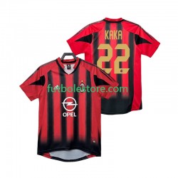 Primera Equipación del AC Milan KAKA 22 Retro 2004 2005 Manga Corta para Hombre