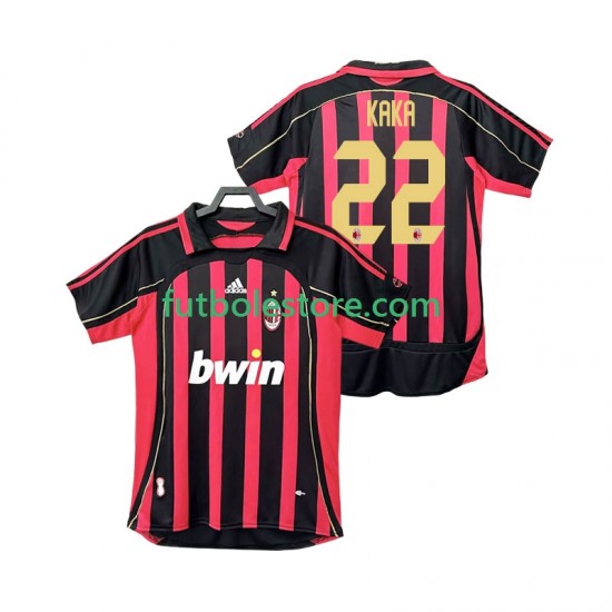 Primera Equipación del AC Milan KAKA 22 Retro 2006 2007 Manga Corta para Hombre Primera Equipación del AC Milan KAKA 22 Retro 2006 2007 Manga Corta para Hombre