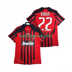 Primera Equipación del AC Milan KAKA 22 Retro 2007 2008 Manga Corta para Hombre