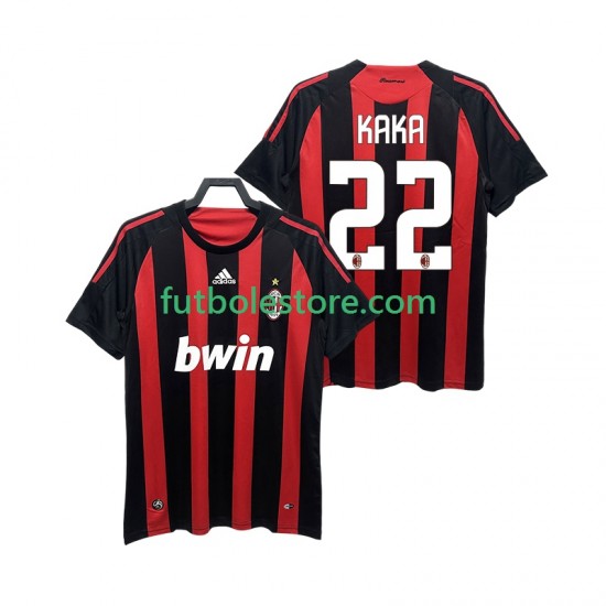 Primera Equipación del AC Milan KAKA 22 Retro 2008 2009 Manga Corta para Hombre Primera Equipación del AC Milan KAKA 22 Retro 2008 2009 Manga Corta para Hombre