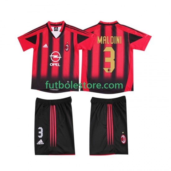 Primera Equipación del AC Milan MALDINI 3 Retro 2004 2005 Manga Corta para Niño (Camiseta y pantalón) Primera Equipación del AC Milan MALDINI 3 Retro 2004 2005 Manga Corta para Niño (Camiseta y pantalón)