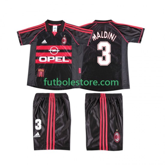 Tercera Equipación del AC Milan MALDINI 3 Retro 1998 1999 Manga Corta para Niño (Camiseta y pantalón) Tercera Equipación del AC Milan MALDINI 3 Retro 1998 1999 Manga Corta para Niño (Camiseta y pantalón)