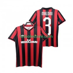 Primera Equipación del AC Milan MALDINI 3 Retro 1990 1991 Manga Corta para Hombre