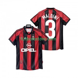 Primera Equipación del AC Milan MALDINI 3 Retro 1998 1999 Manga Corta para Hombre