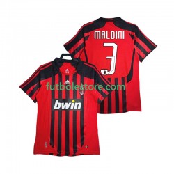 Primera Equipación del AC Milan MALDINI 3 Retro 2007 2008 Manga Corta para Hombre