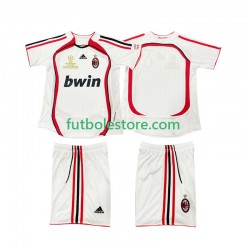 Segunda Equipación del AC Milan Retro 2006 2007 Manga Corta para Niño (Camiseta y pantalón)